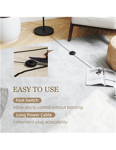HOMCOM 3-Light Tree Floor Lamps for Living Room, Modern Standing Lamp for Bedroom with Globe Lampshade, Steel Base, Bulb not Inc