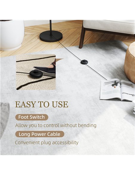 HOMCOM 3-Light Tree Floor Lamps for Living Room, Modern Standing Lamp for Bedroom with Globe Lampshade, Steel Base, Bulb not Inc - pic 170479 | FastDaddyshop