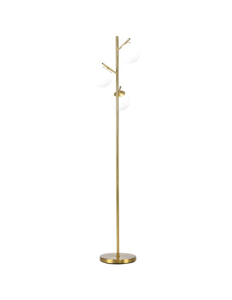 HOMCOM 3-Light Tree Floor Lamps for Living Room, Modern Standing Lamp for Bedroom with Globe Lampshade, 3000K/4000K/6000K Colour - pic 170484 | FastDaddyshop