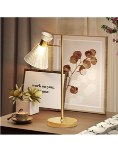 HOMCOM Modern Table Lamp, Bedside Lamp with Adjustable Flower-Shaped Head and E27 Socket for Living Room Bedroom Study, Bulb Not 2