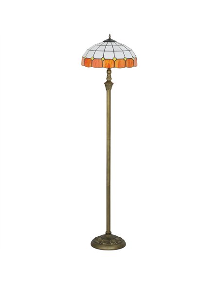 HOMCOM Tiffany-Style Floor Lamp with Handcrafted Stained Glass Shade, 152cm Tall Vintage Standing Lamp with Foot Switch and Dual - pic 170529 | FastDaddyshop