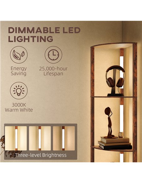HOMCOM Three-Tier Corner Floor Lamp - pic 170551 | FastDaddyshop
