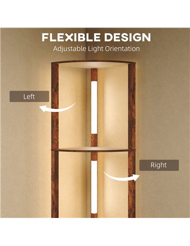 HOMCOM Three-Tier Corner Floor Lamp