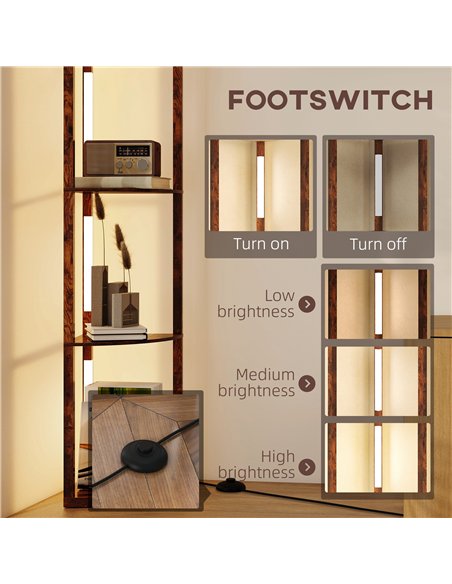 HOMCOM Three-Tier Corner Floor Lamp - pic 170553 | FastDaddyshop