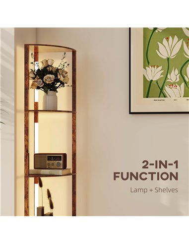 HOMCOM Three-Tier Corner Floor Lamp