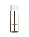 HOMCOM Corner Floor Light, with Shelves - Wood-Effect