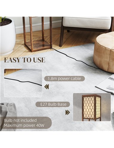 HOMCOM Three-Shelf Standing Lamp - Rustic Brown/White