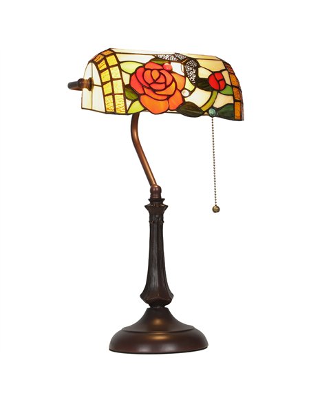 HOMCOM Tiffany-Style Rose and Butterfly Table Lamp - Multi - pic 170601 | FastDaddyshop