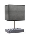 HOMCOM Bedside Lamp with USB A+C Charging Ports and 3 Phone Stands, Modern Table Lamp with Solid Wood Base and Fabric Shade for 