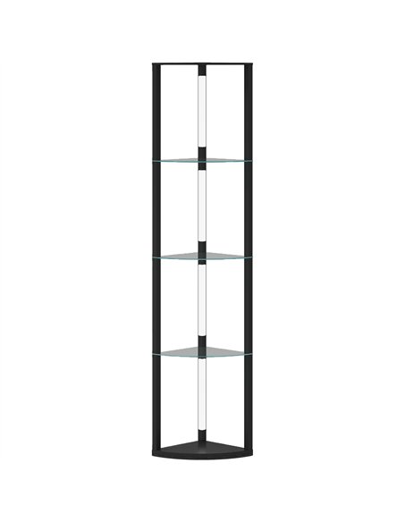 HOMCOM LED Floor Lamp with Shelves, Dimmable Standing Lamp with Foot Switch for Living Room, Bedroom, Black - pic 170628 | FastDaddyshop