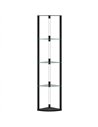 HOMCOM LED Floor Lamp with Shelves, Dimmable Standing Lamp with Foot Switch for Living Room, Bedroom, Black