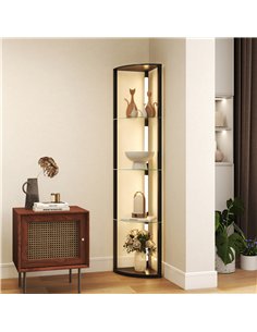 HOMCOM LED Floor Lamp with Shelves, Dimmable Standing Lamp with Foot Switch for Living Room, Bedroom, Black 2