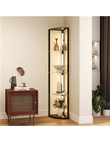 HOMCOM LED Floor Lamp with Shelves, Dimmable Standing Lamp with Foot Switch for Living Room, Bedroom, Black - pic 170629 | FastDaddyshop