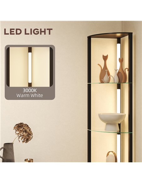 HOMCOM LED Floor Lamp with Shelves, Dimmable Standing Lamp with Foot Switch for Living Room, Bedroom, Black - pic 170632 | FastDaddyshop