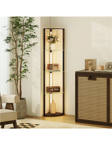 HOMCOM LED Floor Lamp with Shelves, Dimmable Standing Lamp with Foot Switch for Living Room, Bedroom, Black - pic 170636 | FastDaddyshop