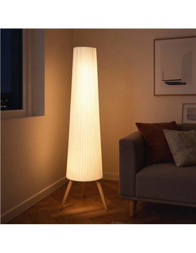 HOMCOM Three-Level Tripod Floor Lamp - White