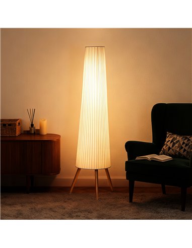 HOMCOM Three-Level Tripod Floor Lamp - White