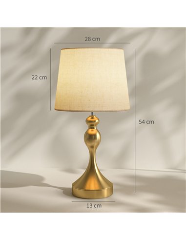 HOMCOM Bedside Lamps Set of 2, Modern Table Lamps with 3 Colour Temperatures, USB A+C Charging Ports and Linen Shade for Living 