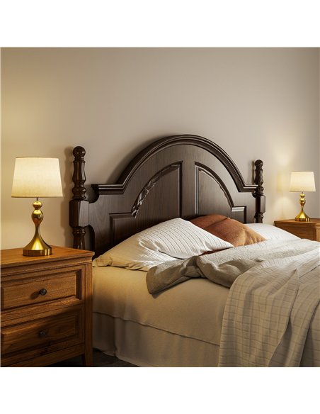 HOMCOM Bedside Lamps Set of 2, Modern Table Lamps with 3 Colour Temperatures, USB A+C Charging Ports and Linen Shade for Living  - pic 170663 | FastDaddyshop
