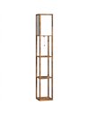 HOMCOM Floor Lamp with Shelves, 4 Layer Standing Lamp with USB Ports, 3 Colour Temperature, Rustic Brown