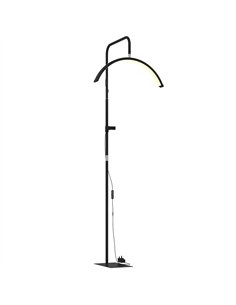 HOMCOM Half Moon Lash Light, Beauty Floor Lamp with 350° Rotatable Head, 7 Colour Temperature and Phone Holder, Dimmable Standin