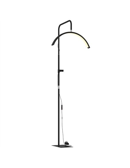 HOMCOM Half Moon Lash Light, Beauty Floor Lamp with 350° Rotatable Head, 7 Colour Temperature and Phone Holder, Dimmable Standin - pic 170691 | FastDaddyshop