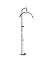 HOMCOM Half Moon Lash Light, Beauty Floor Lamp with 350° Rotatable Head, 7 Colour Temperature and Phone Holder, Dimmable Standin