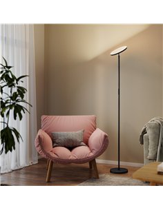 HOMCOM RGB Uplighter Floor Lamp, Tall Dimmable Standing Lamp with Remote & Touch Control, 350° Rotatable Head for Living Room Be 2