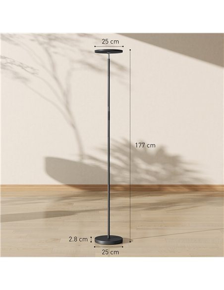 HOMCOM RGB Uplighter Floor Lamp, Tall Dimmable Standing Lamp with Remote & Touch Control, 350° Rotatable Head for Living Room Be - pic 170711 | FastDaddyshop
