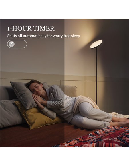 HOMCOM RGB Uplighter Floor Lamp, Tall Dimmable Standing Lamp with Remote & Touch Control, 350° Rotatable Head for Living Room Be - pic 170715 | FastDaddyshop