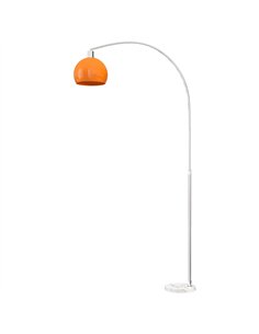 HOMCOM Floor Lamp for Living Room, Modern Standing Lamp with Shade & Foot Switch for Bedroom, Office, Orange