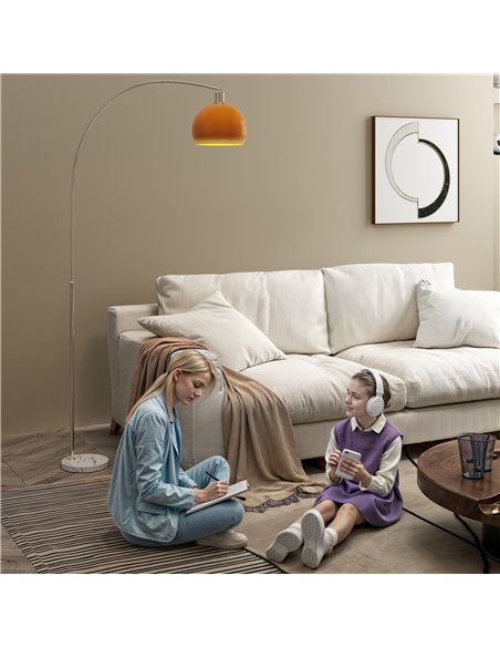 HOMCOM Floor Lamp for Living Room, Modern Standing Lamp with Shade & Foot Switch for Bedroom, Office, Orange - pic 170726 | FastDaddyshop