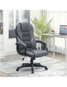 HOMCOM Faux Leather Office Chair - Charcoal Grey 2