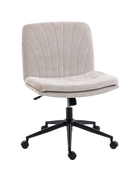 HOMCOM Criss Cross Chair with Wheels, No Arms - Beige - pic 170799 | FastDaddyshop