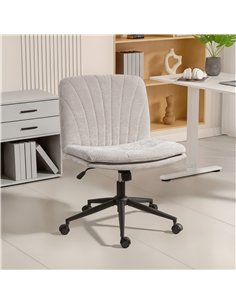 HOMCOM Criss Cross Chair with Wheels, No Arms - Beige 2