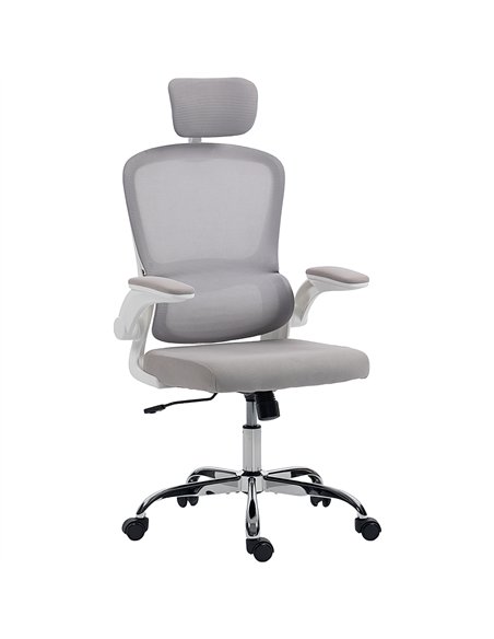 HOMCOM Mesh Back Office Chair, with Lumbar Support - Grey - pic 170853 | FastDaddyshop