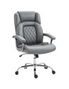 HOMCOM Big and Tall Office Chair 180kg with Spring Cushion, PU Leather - Grey