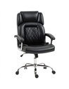 HOMCOM Big and Tall Office Chair 180kg with Spring Cushion, PU Leather - Black