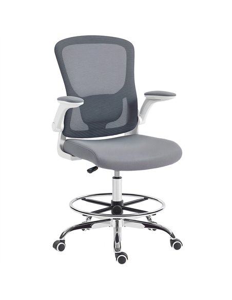 HOMCOM Draughtsman Chair, with Adjustable Lumbar - Charcoal Grey - pic 170889 | FastDaddyshop