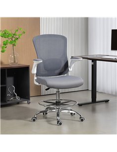 HOMCOM Draughtsman Chair, with Adjustable Lumbar - Charcoal Grey 2