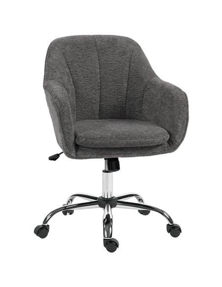 HOMCOM Velvet-Feel Office Chair - Grey - pic 170907 | FastDaddyshop