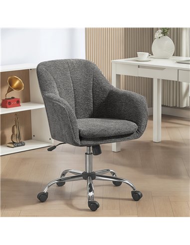 HOMCOM Velvet-Feel Office Chair - Grey