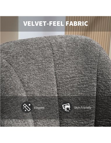 HOMCOM Velvet-Feel Office Chair - Grey