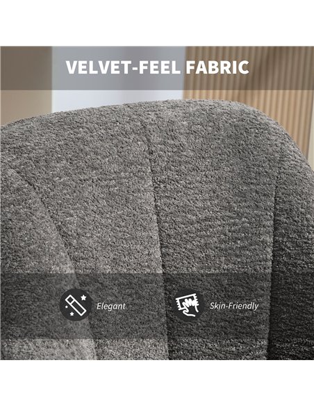 HOMCOM Velvet-Feel Office Chair - Grey - pic 170910 | FastDaddyshop