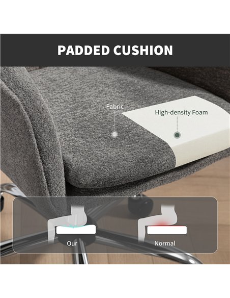 HOMCOM Velvet-Feel Office Chair - Grey - pic 170911 | FastDaddyshop