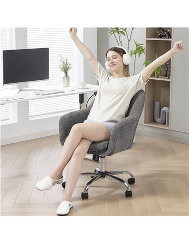 HOMCOM Velvet-Feel Office Chair - Grey