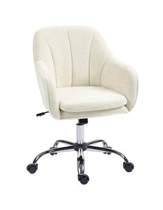 HOMCOM Velvet-Feel Office Chair - Beige