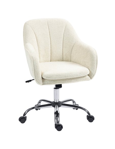 HOMCOM Velvet-Feel Office Chair - Beige - pic 170916 | FastDaddyshop