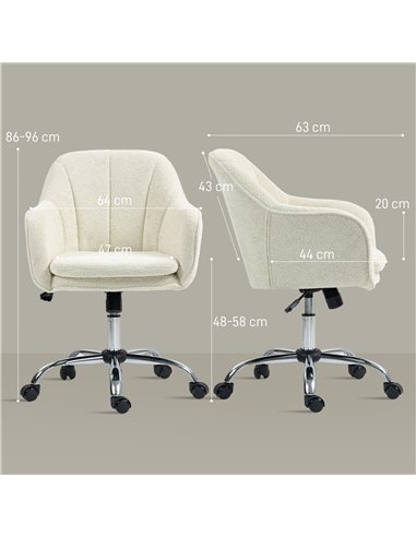 HOMCOM Velvet-Feel Office Chair - Beige
