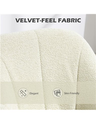 HOMCOM Velvet-Feel Office Chair - Beige